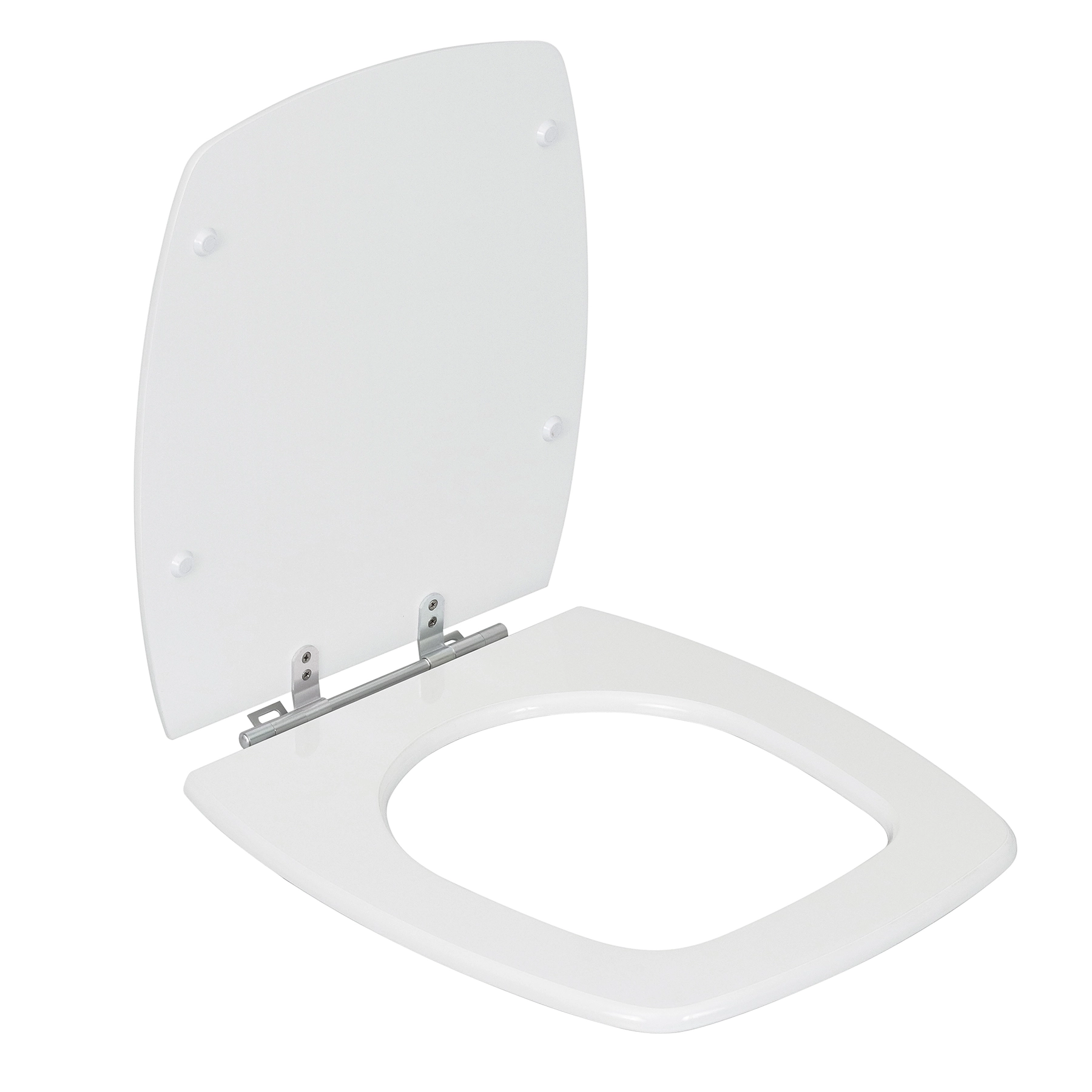 Assento Sanitário Formatos Sea com Fechamento Comum Quadrado MDF Branco Sensea