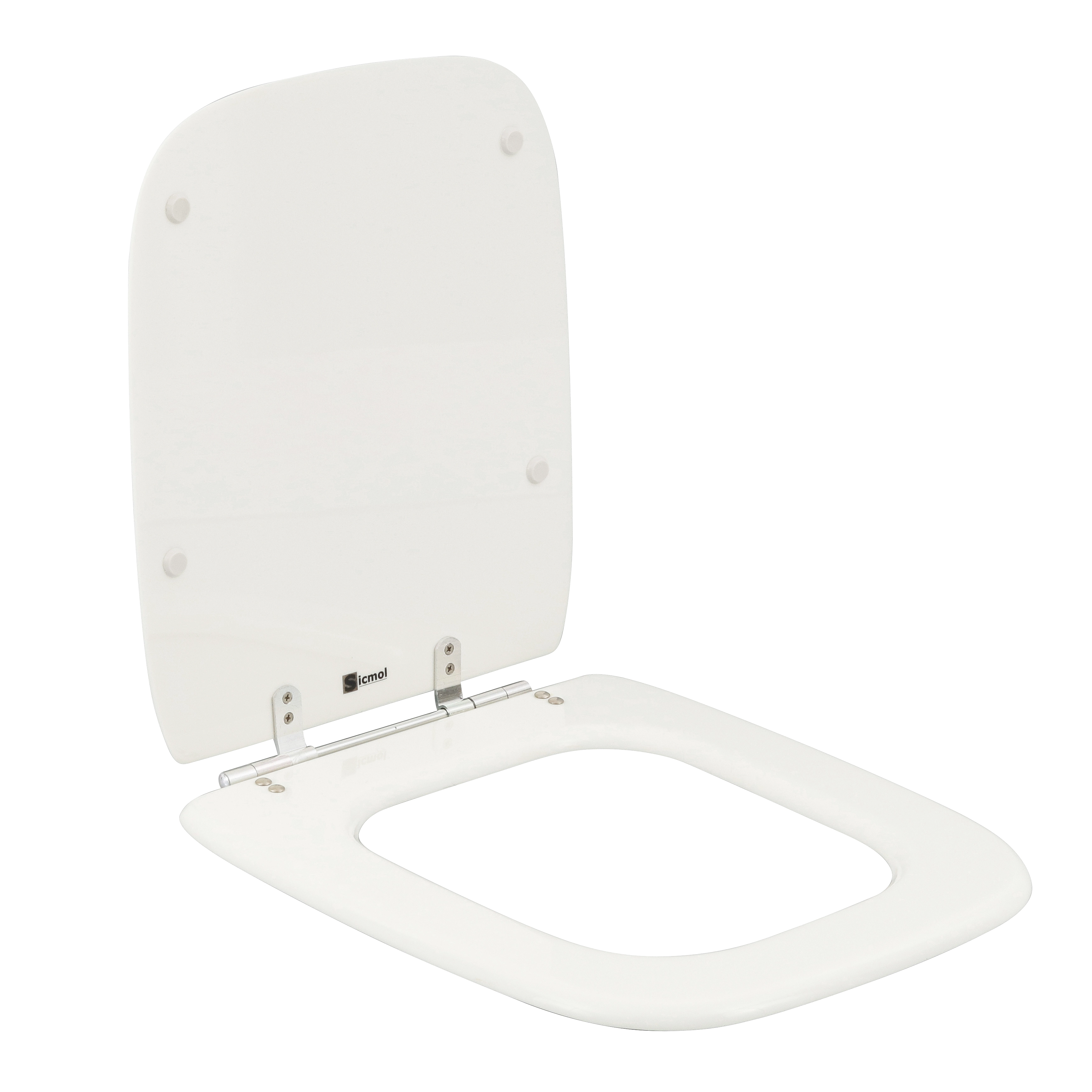 Assento Sanitário Formatos Debba com Fechamento Comum Quadrado Poliéster Branco Sicmol