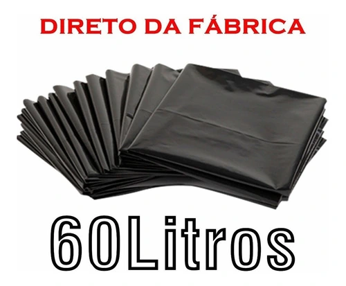 Saco De Lixo 60 Litros 100 P3 Unidades Resistente