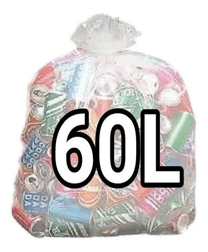 Sacos De Lixo Transparente 60l Reforçado 100un