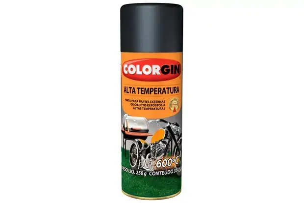Spray Preto Fosco Alta Temp. 600 Colorgin