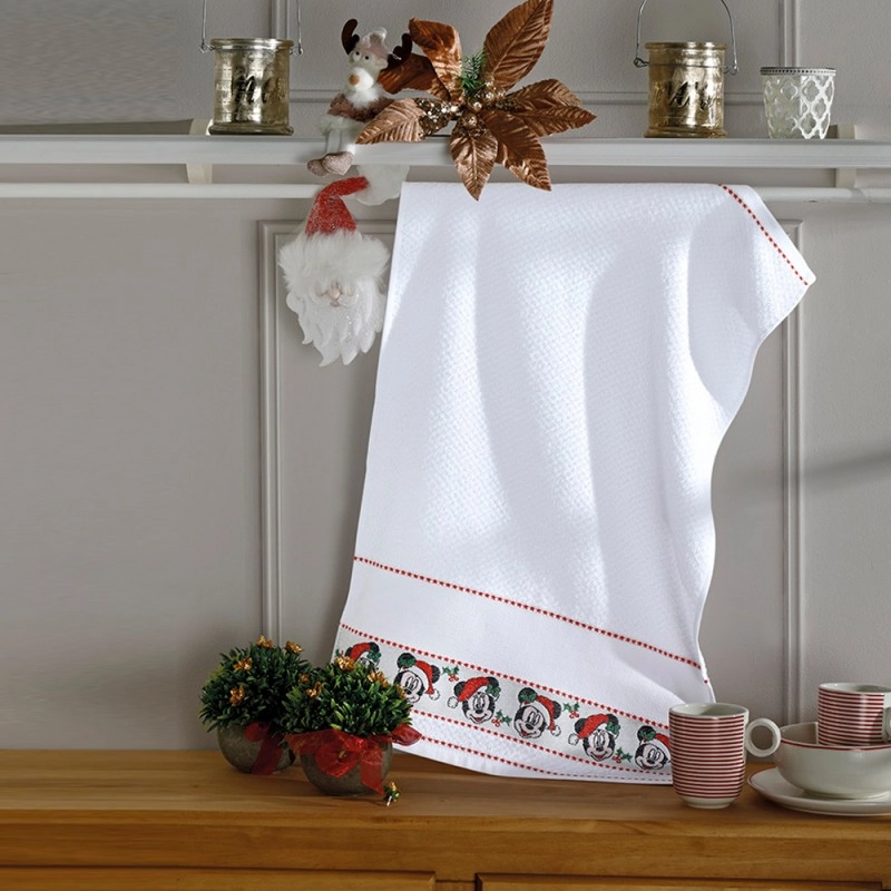 Pano De Copa Dohler Jacquard P/bordar Mickey Bco 45x70cm