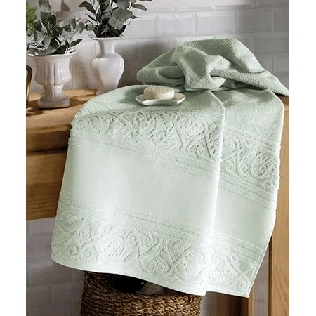 Toalha Rosto Dohler Jacquard Softart C/barra Verde 50x80cm
