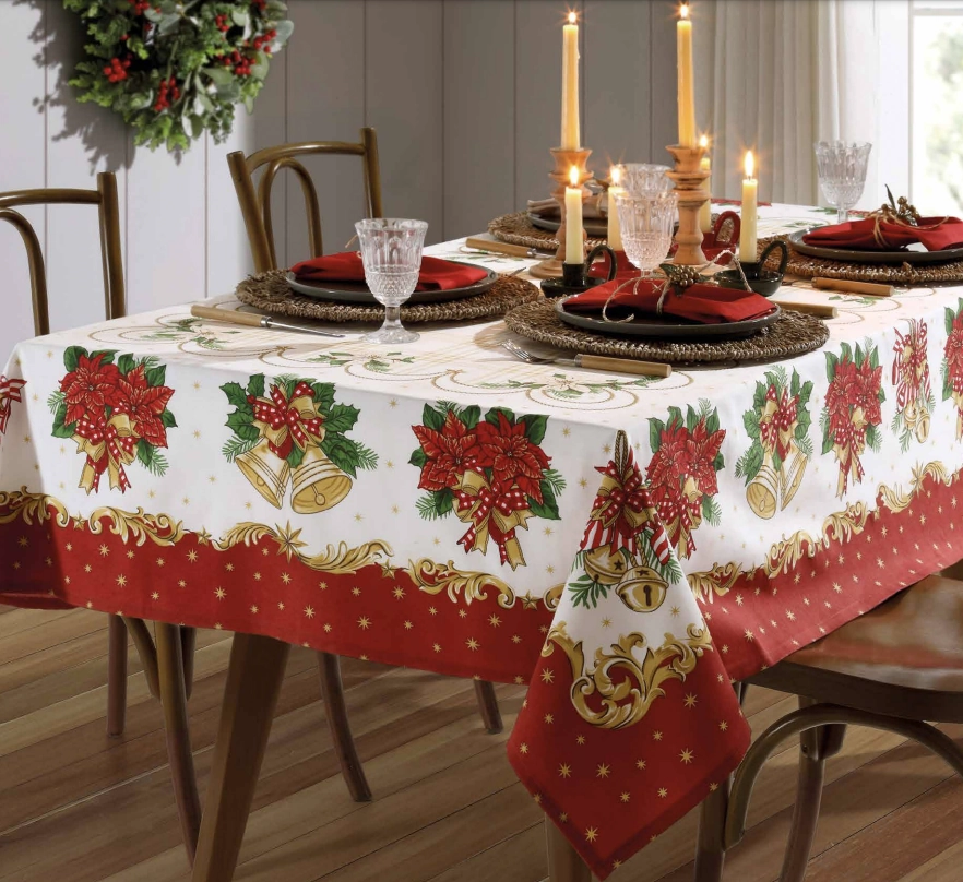 Toalha Mesa Athenas Estamp Natal 107 1.40x1.40m 5777364 Dohler
