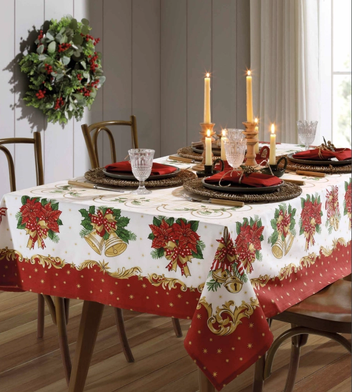 Toalha Mesa Athenas Estamp Natal 107 1.40x2.10m 5777372 Dohler