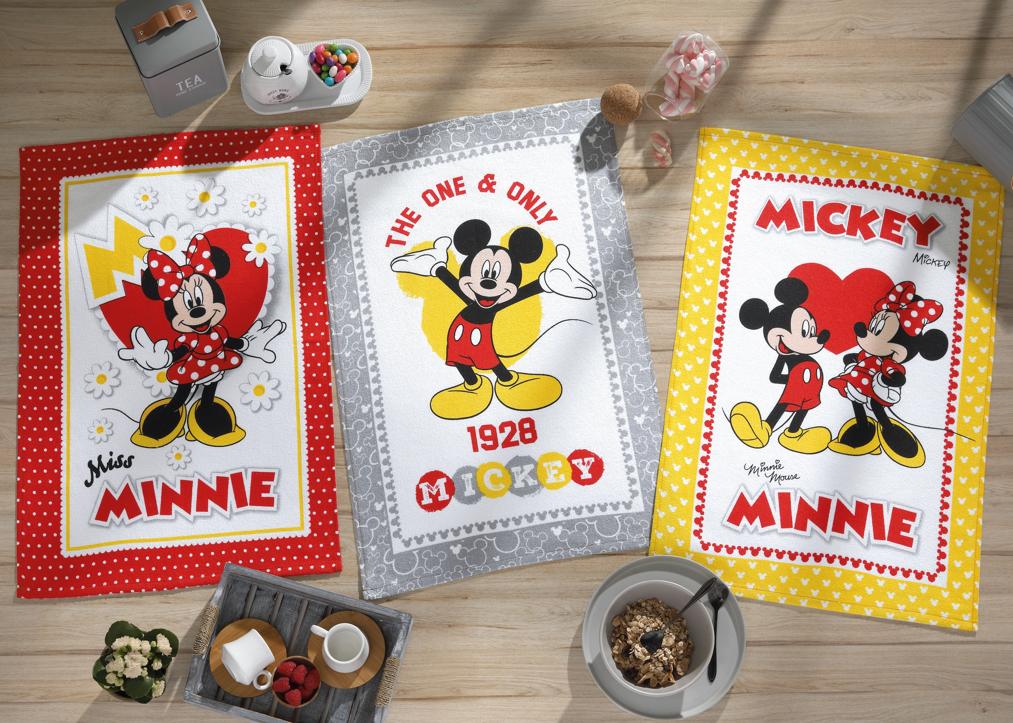 Pano De Copa Dohler Felpudo Prata Mickey E Minnie 23 Unica