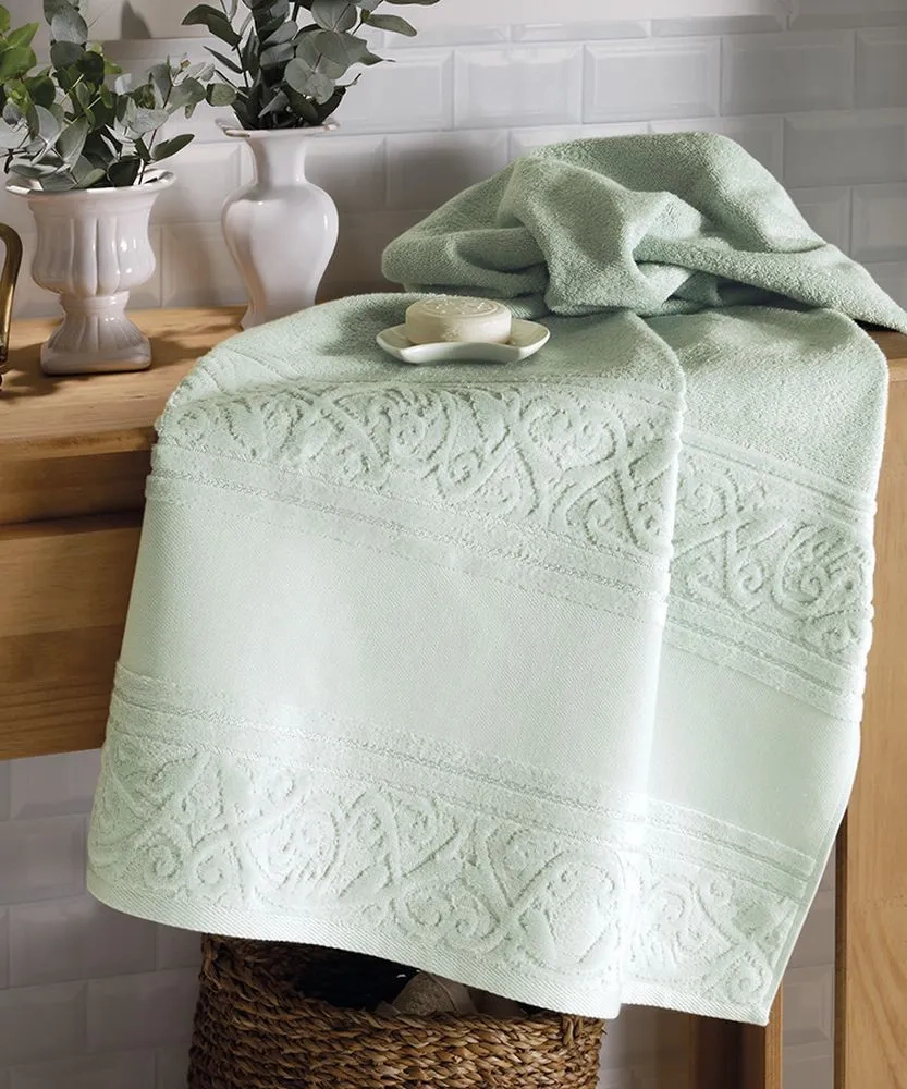 Toalha Lavabo Dohler Jacquard Softart C/barra Verde 30x45cm
