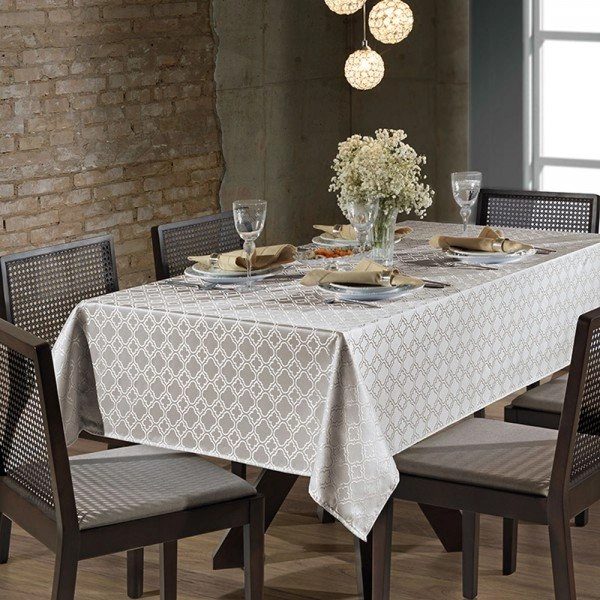 Toalha Mesa Dohler Jacquard Requinte Prata 1,4x1,4m