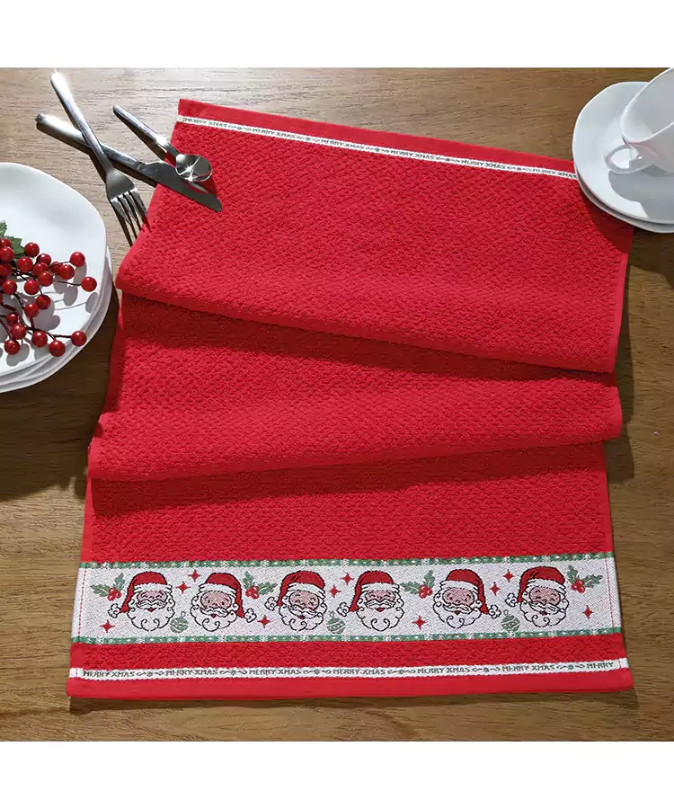 Pano De Copa Dohler Jacquard Vida Papai Noel 45x70cm