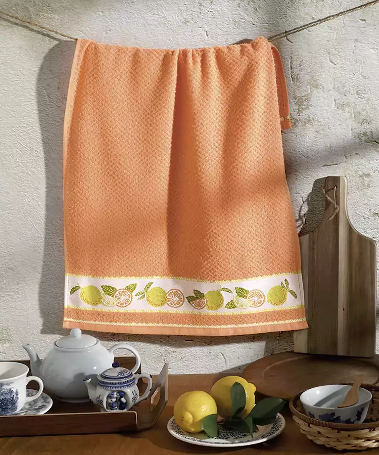 Pano De Copa Dohler Jacquard Vida Limao/laranja 45x70cm