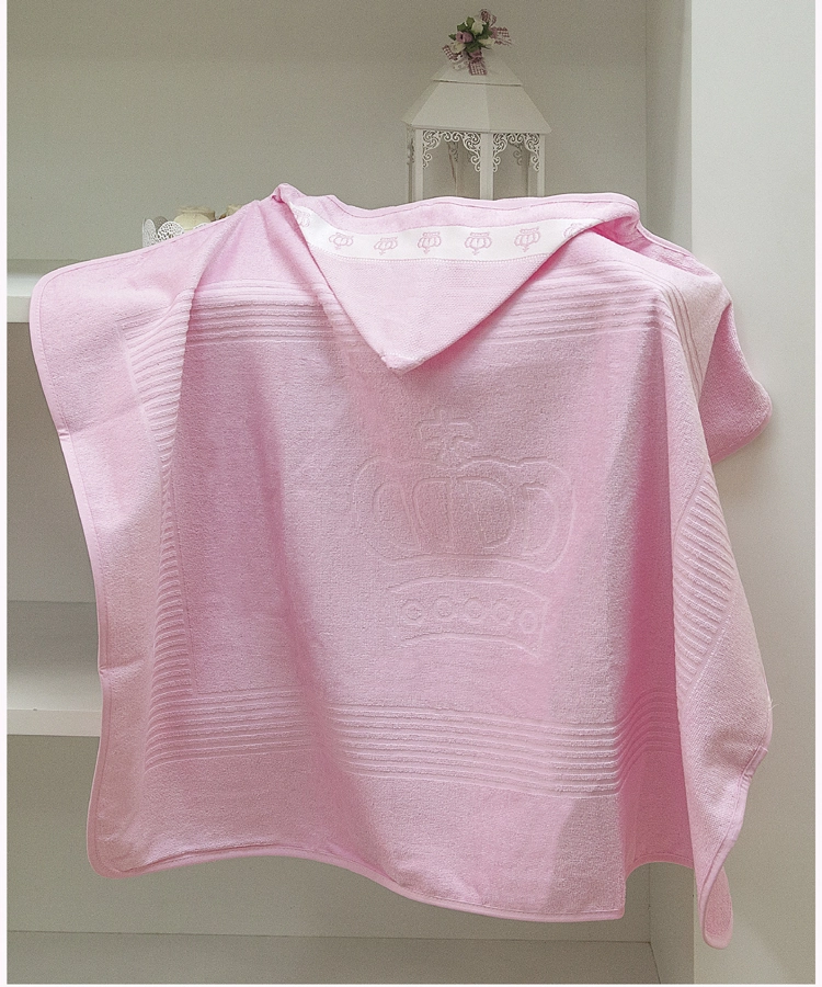 Toalha Banho Dohler Capuz Jacquard P/bordar Baby Clas Rosa 90x70cm
