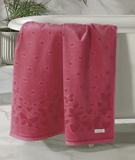 Toalha Banho Velour Jacquard Romance Liso 70cm X 1,40m