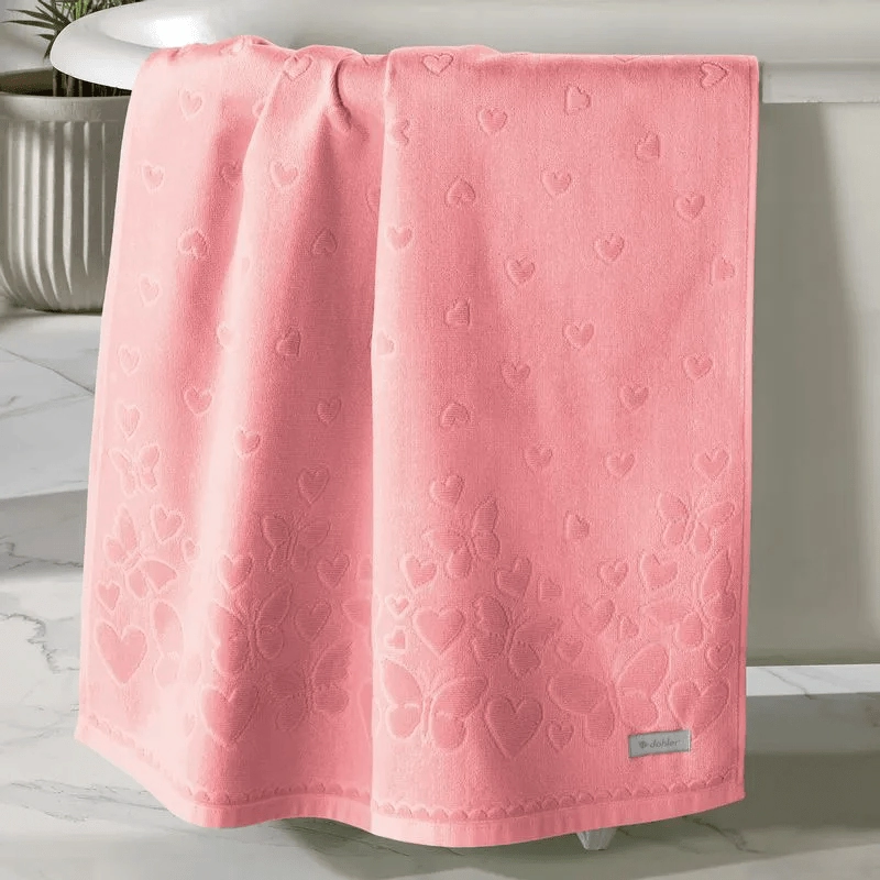 Toalha Banho Velour Jacquard Romance Liso 70cm X 1,40m