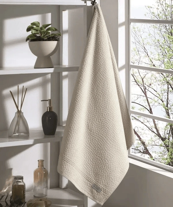 Toalha Banho Velour Jacquard Perola Liso 70cm X 1,40m