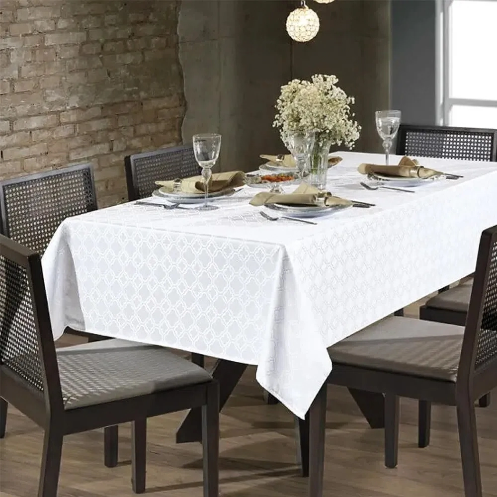 Toalha Mesa Dohler Jacquard Requinte Branco 1,6x1,6m