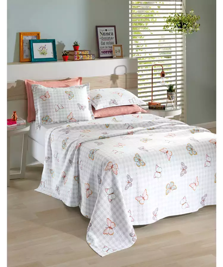 Kit Colcha Dohler Casal Full Vanda 3pcs 2,20x2,50m 2 70x50cm