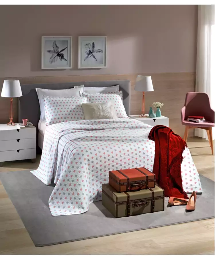Kit Colcha Dohler Casal Queen Venus 3pcs 2,50x2,80m 2 70x50cm
