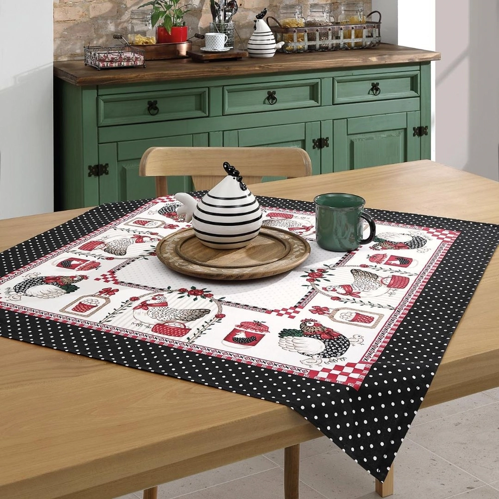 Toalha Mesa Dohler Athenas Galinhas 78x78cm
