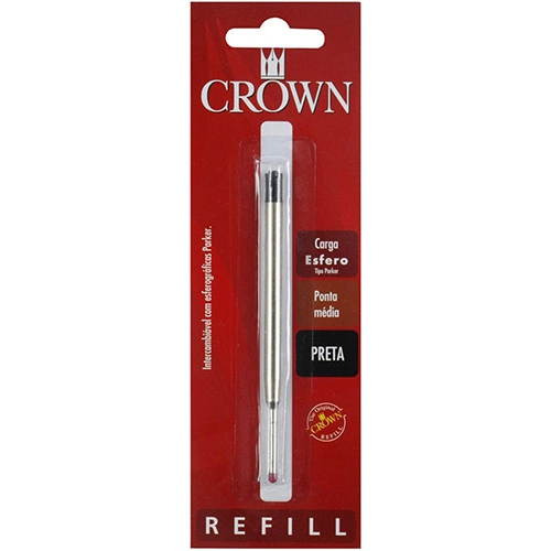 Carga Esferográfica Preta Tipo Parker Crown