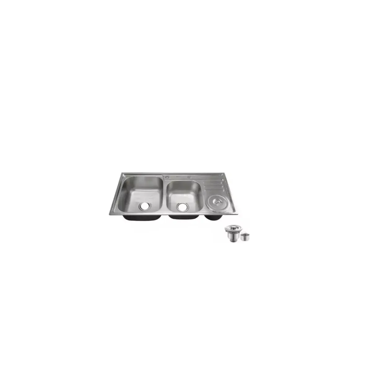 Cuba Dupla Inox Gourmet Luxo Sobrepor Com Lixeira E Válvulas