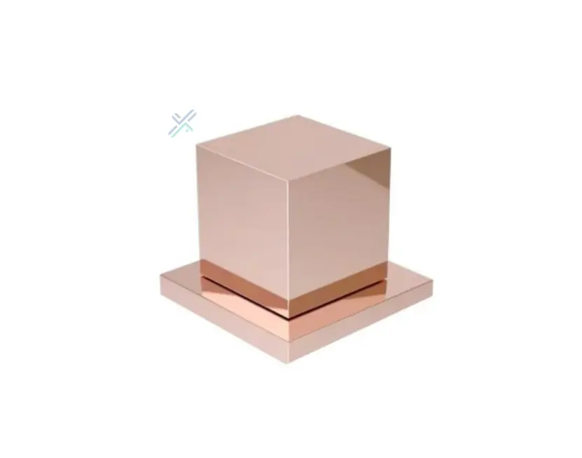 Acabamento Registro Quadrado Padrão Deca Rose Gold Brilhante