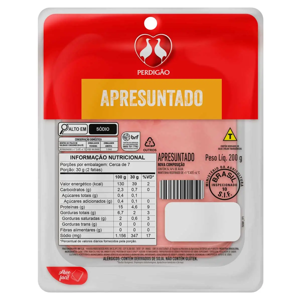 Apresuntado Fatiado Perdigão 200 g