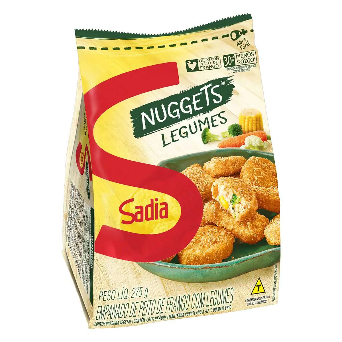 Empanado de Frango Legumes Sadia Nuggets Pacote 275 g