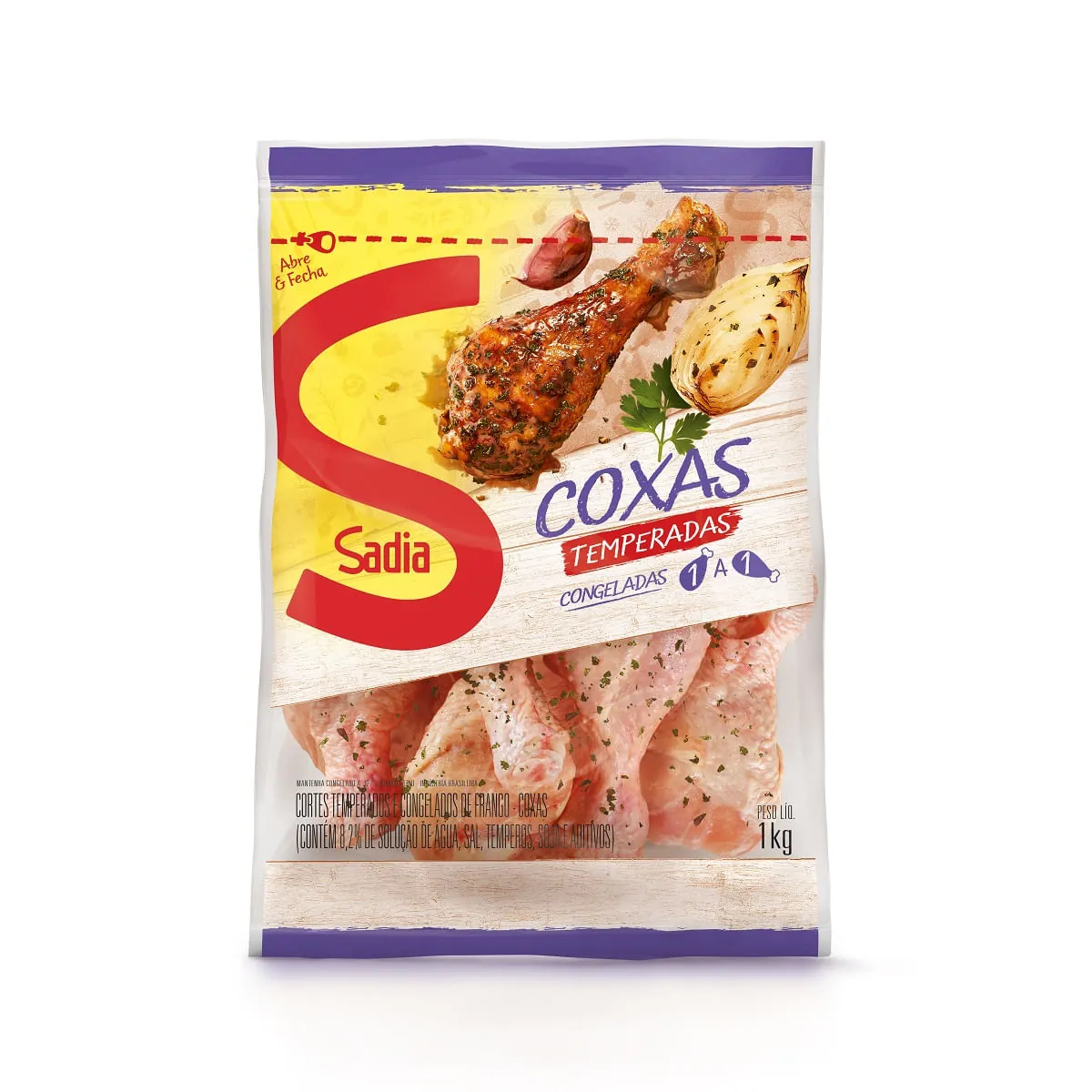 Coxa De Frango Congelada Temperada Sadia 1kg
