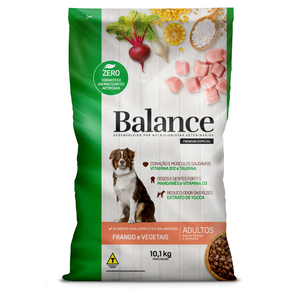 Ração Para Cães Adultos BALANCE Raças Médias E Grandes 10,1Kg