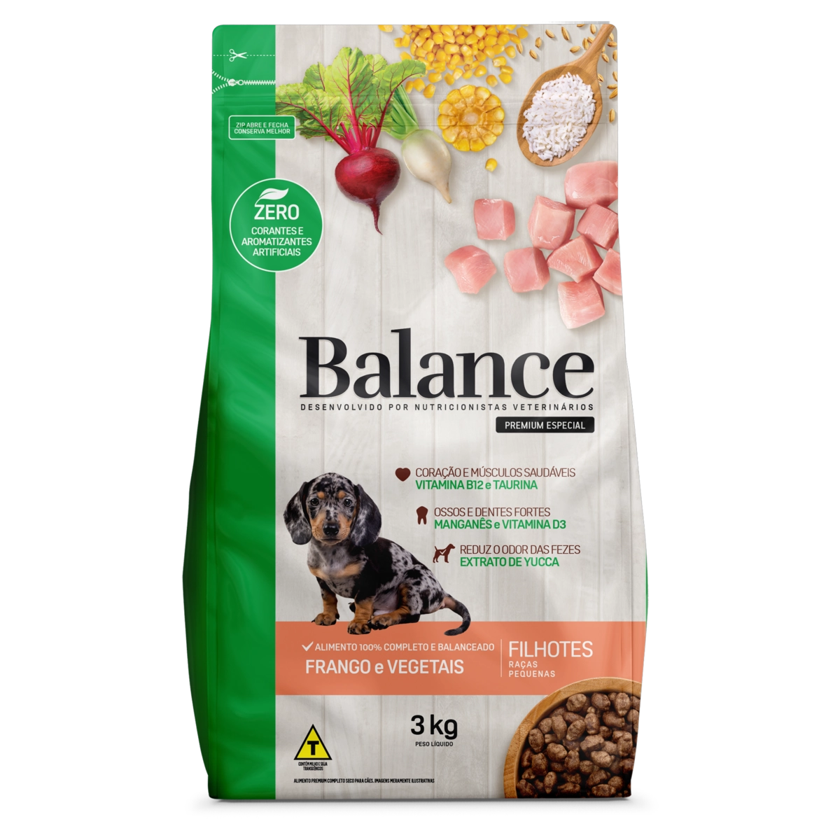 Alimento Completo Para Cães Balance Premium Filhotes Raças Pequenas Vários Sabores 3 Kilos