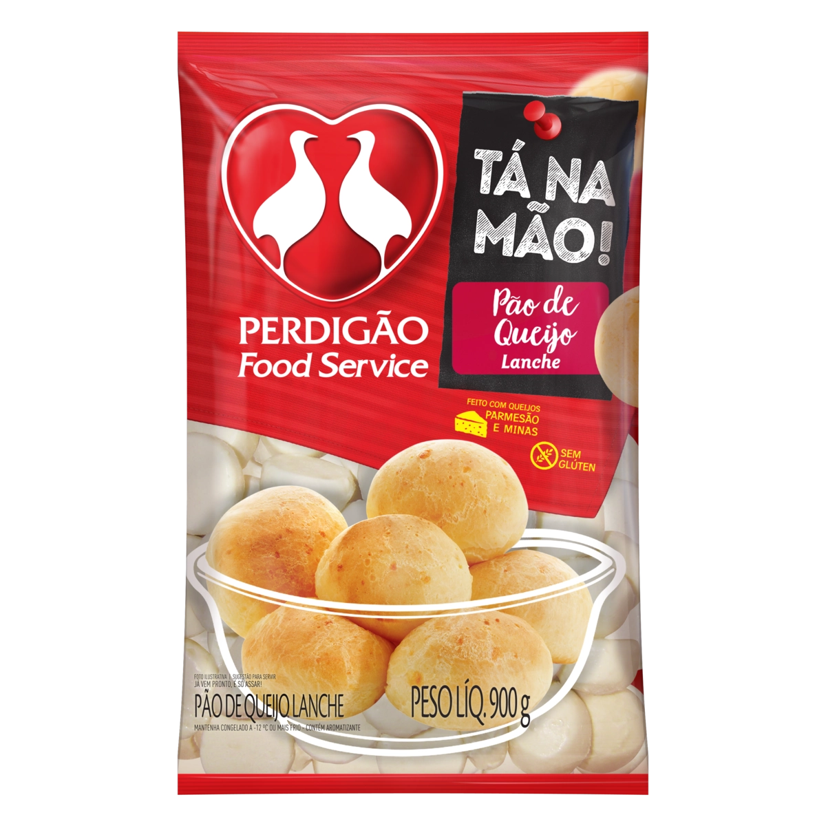 Pão De Queijo Congelado Lanche Perdigão Tá Na Mão Pacote 900g