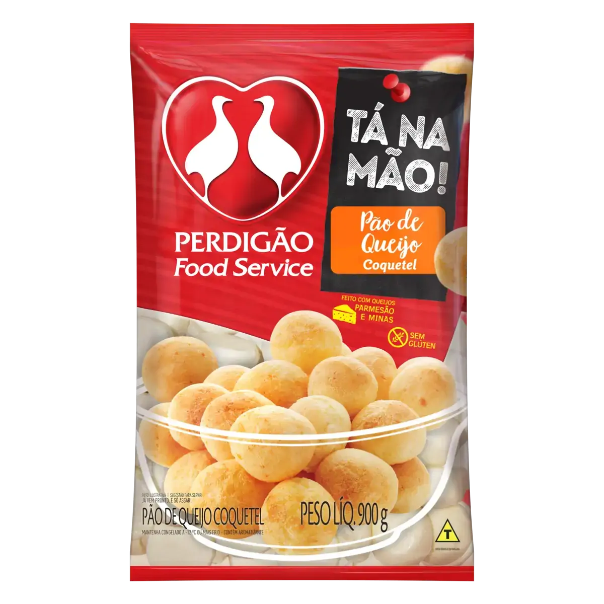 Pão De Queijo Congelado Coquetel Perdigão Tá Na Mão Pacote 900g
