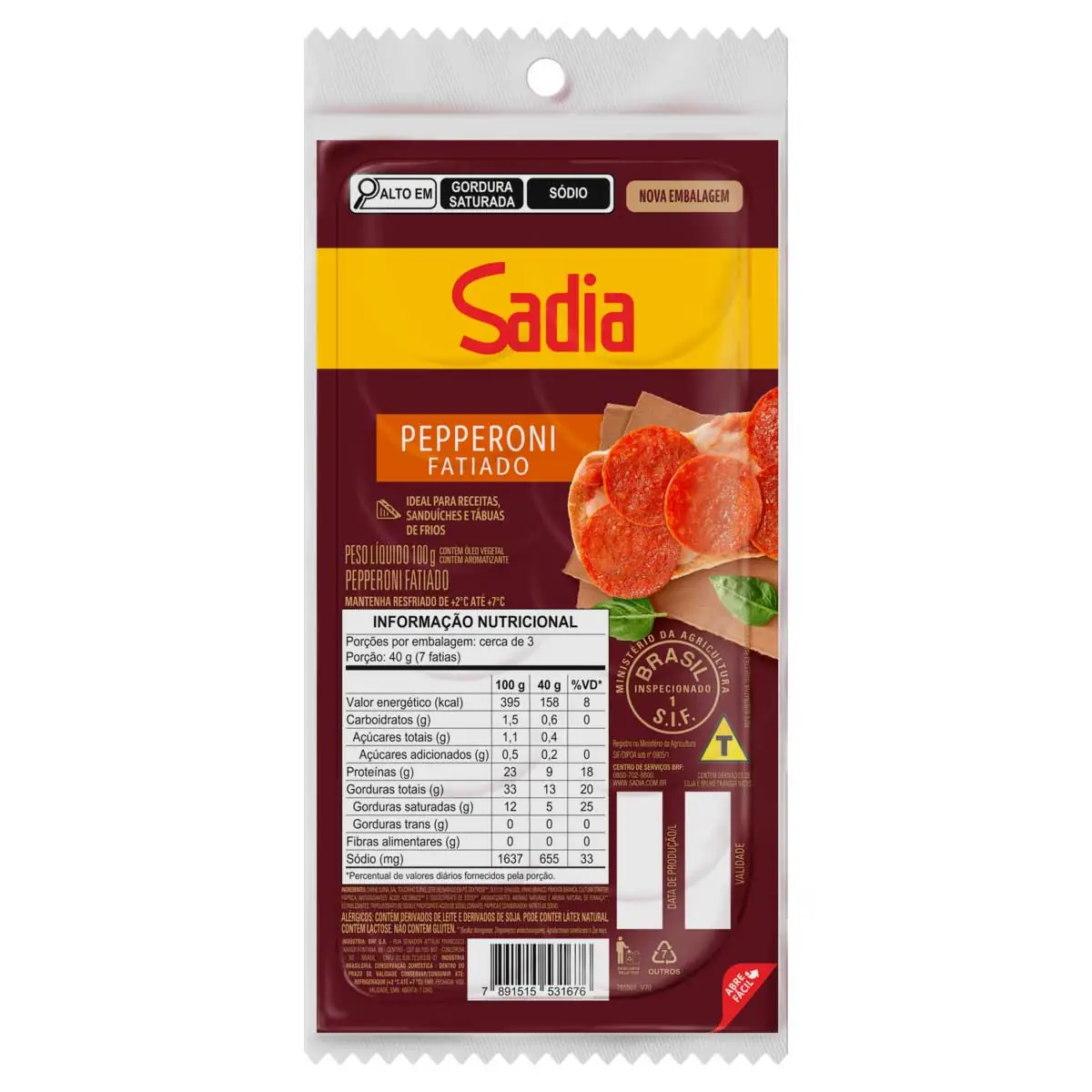 Salame Pepperoni Fatiado Sadia 100 g