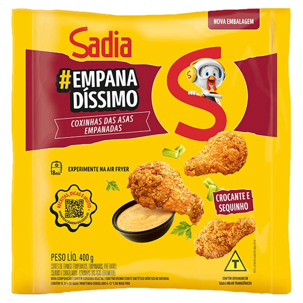 Empanado de Frango Coxinha da Asa Congelado Sadia 400g