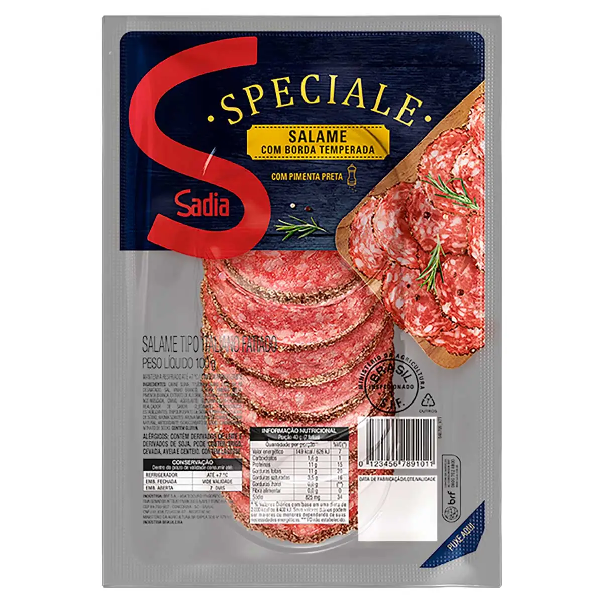 Salame Italiano Fatiado com Borda Temperada Speciale Sadia 100 g