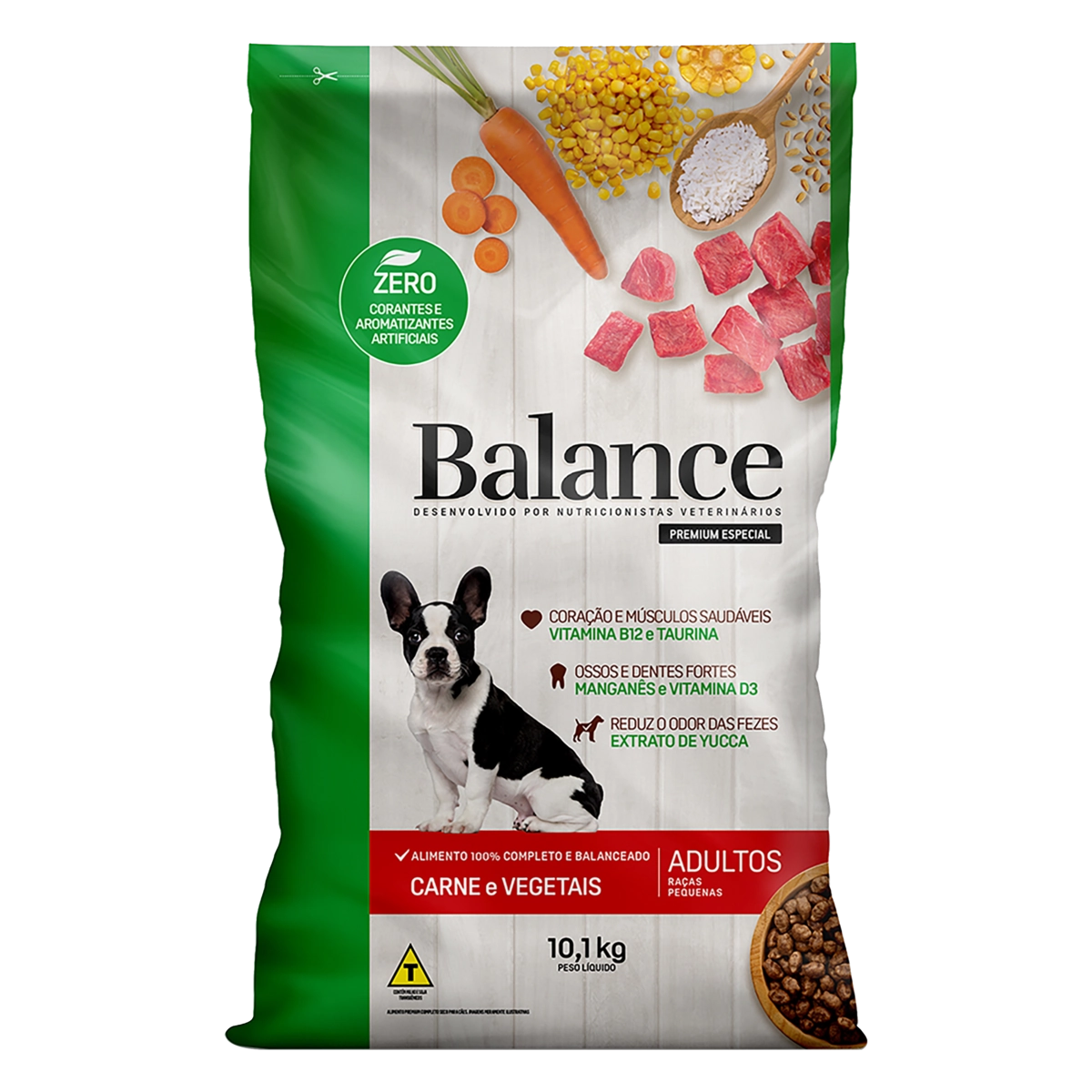 Alimento Para Cães Adultos Raças Pequenas Carne E Vegetais Balance Pacote 10,1kg