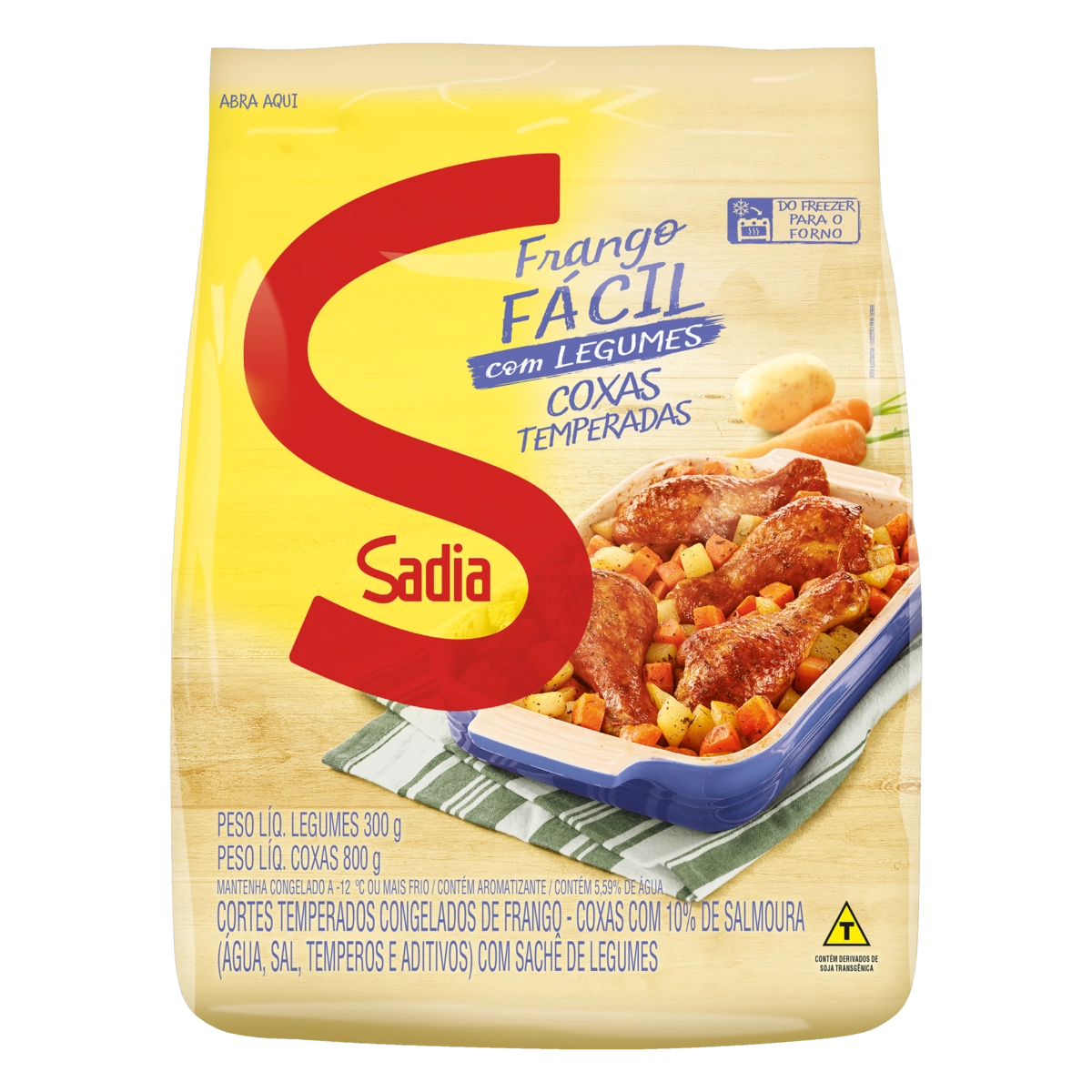 Coxa De Frango Congelada Temperada Com Legumes Sadia Frango Fácil 1,1kg
