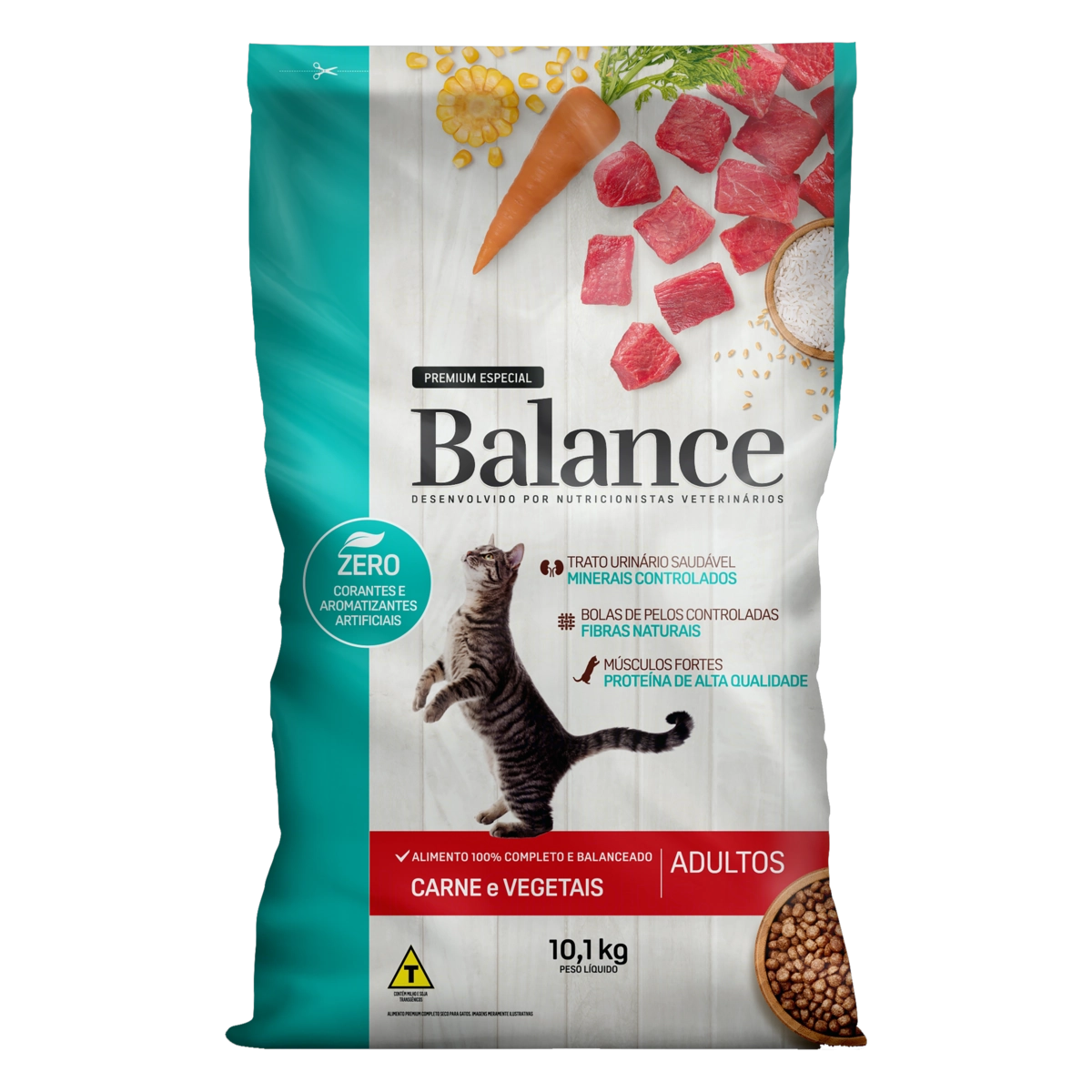Alimento Para Gatos Adultos Carne E Vegetais Balance Pacote 10,1kg