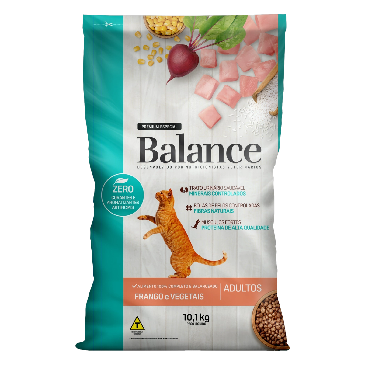 Alimento Para Gatos Adultos Frango E Vegetais Balance Pacote 10,1kg