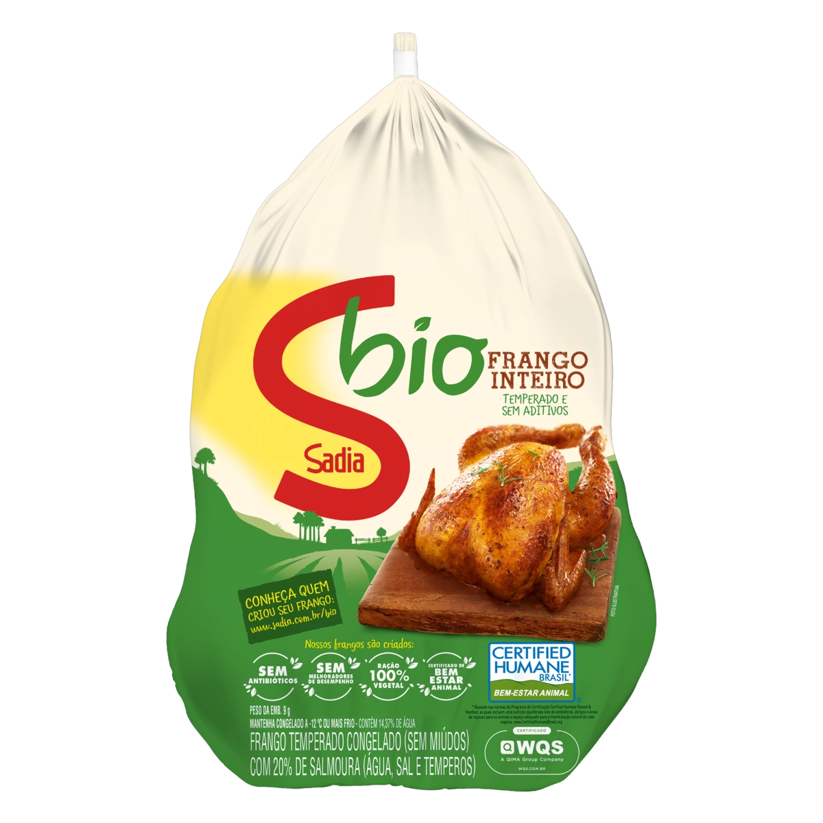 Frango Congelado Temperado Sem Miúdos Sadia Bio