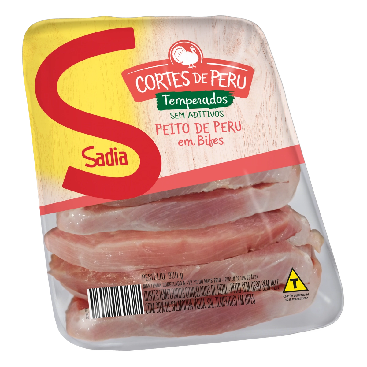 Peito De Peru Congelado Em Bifes Temperado Sem Pele Sem Osso Sadia 800g