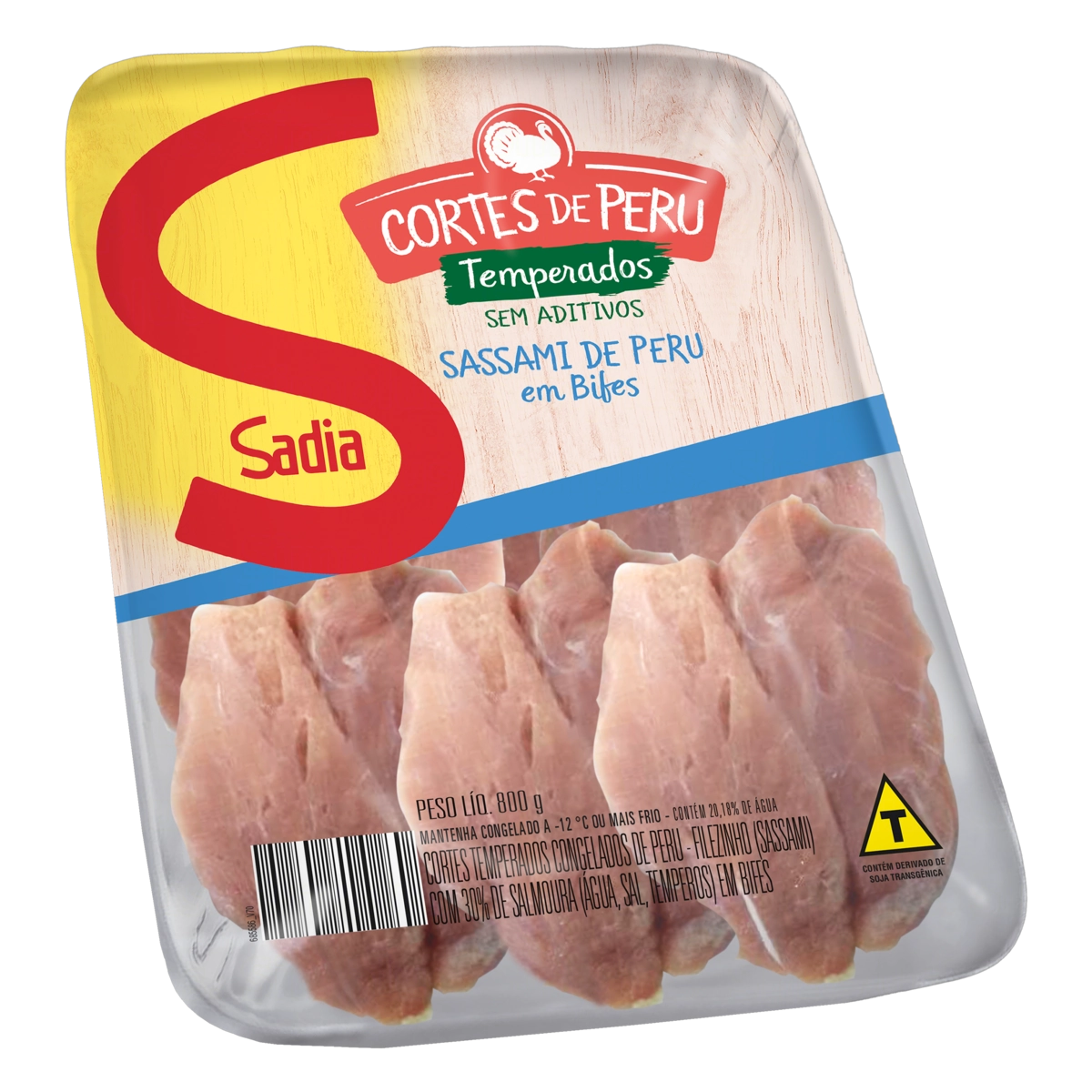 Filezinho Sassami De Peru Congelado Em Bifes Temperado Sadia 800g