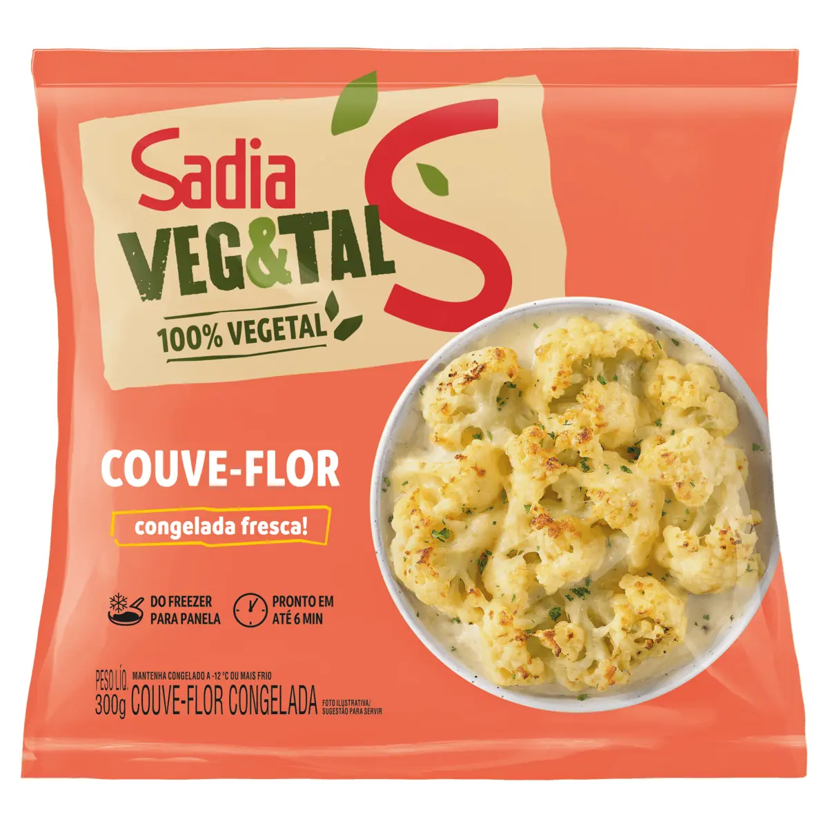 Couve-Flor Congelada Sadia Veg & Tal Pacote 300g