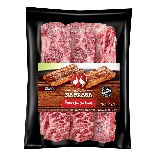 Panceta Suína Em Tiras Congelada Sem Osso Perdigão Na Brasa 600g