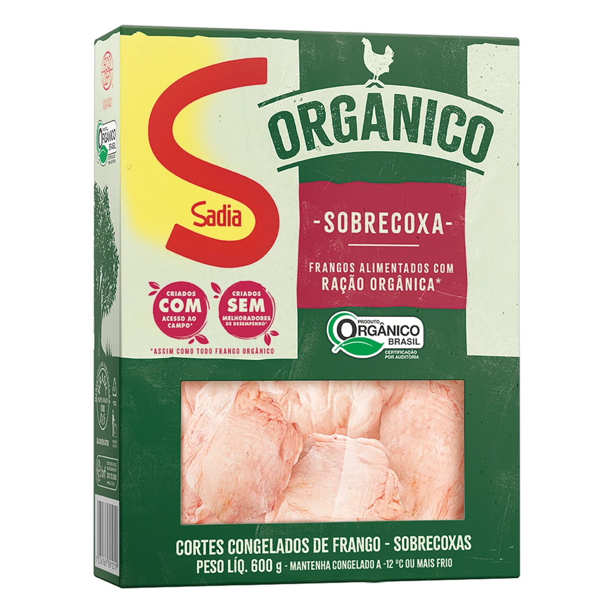 Sobrecoxa de Frango Congelada Orgânica Sadia 600g