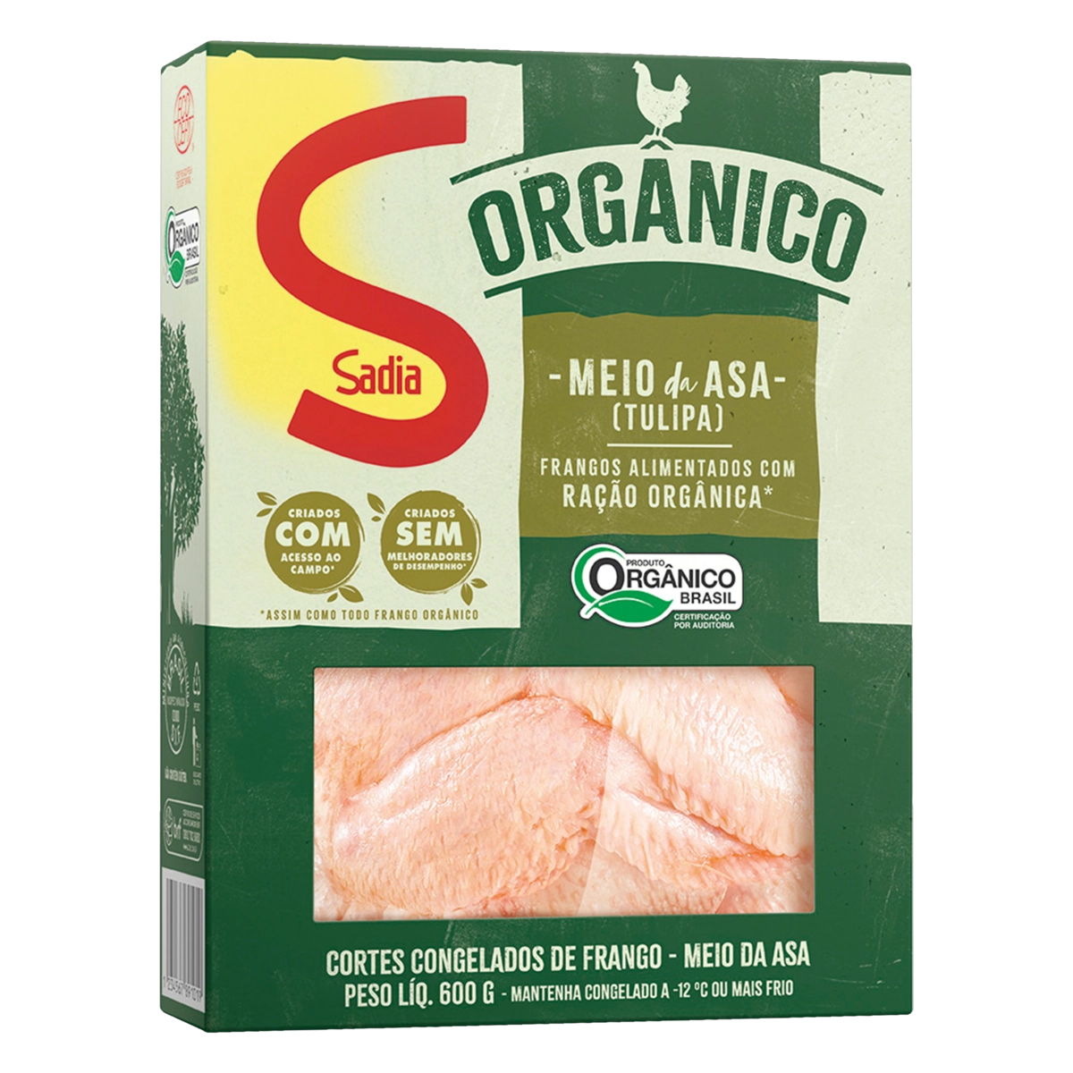 Meio Da Asa De Frango Congelado Orgânico Sadia 600g