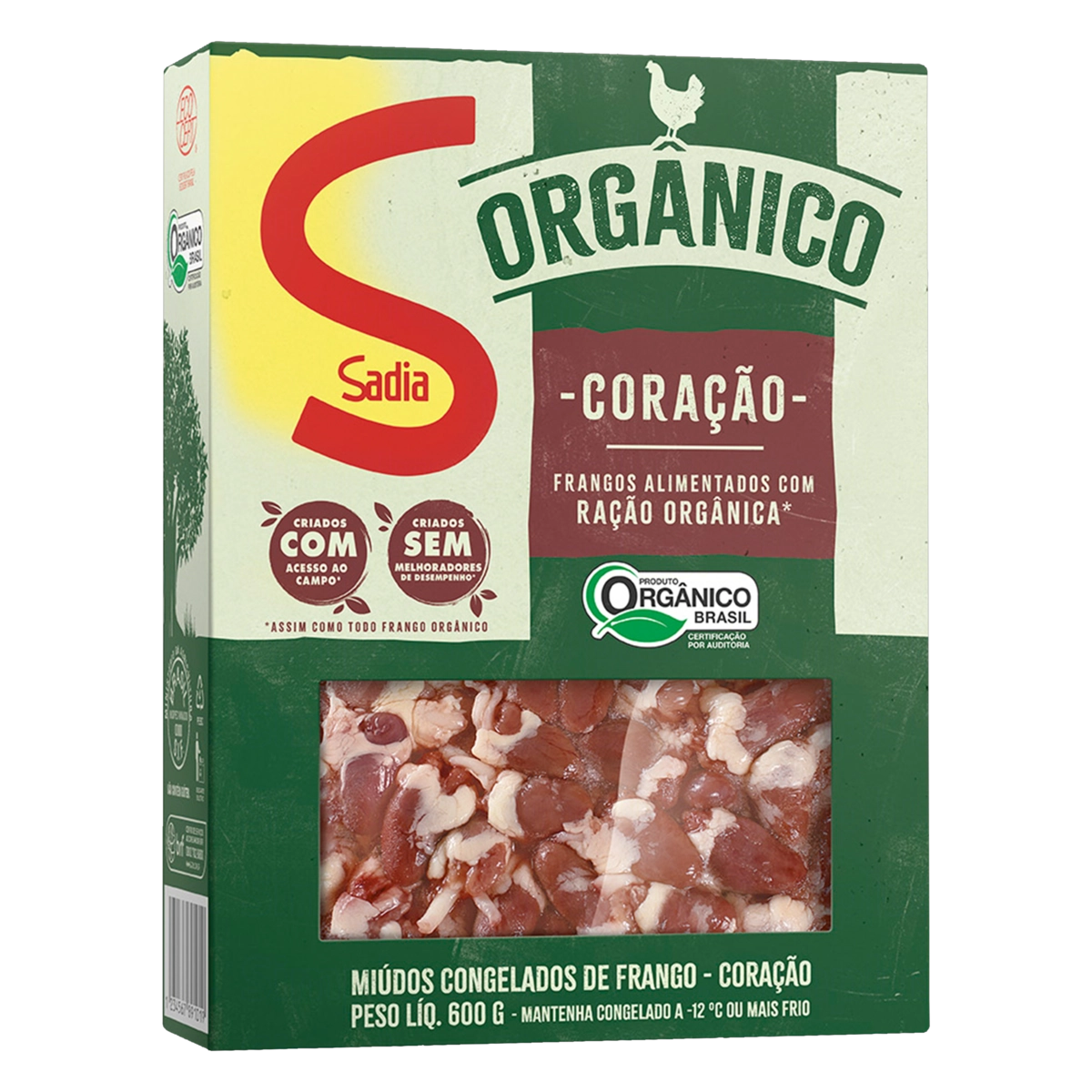 Coração De Frango Congelado Orgânico Sadia 600g