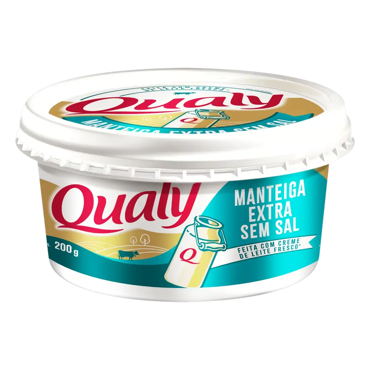 Manteiga Extra sem Sal Qualy Pote 200g