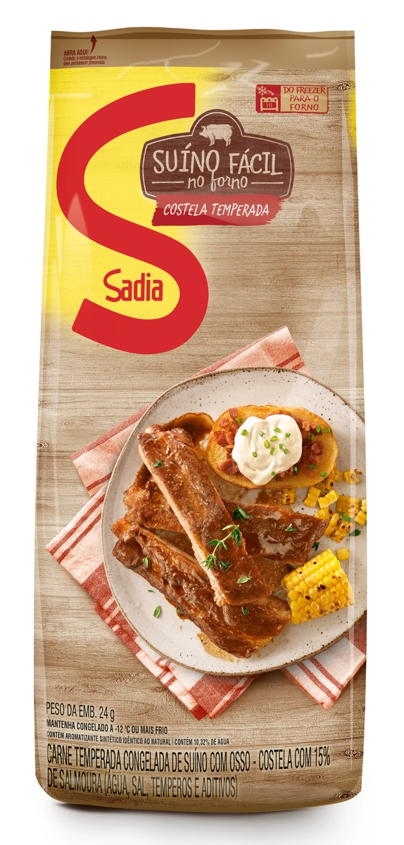 Costela Suína Congelada Temperada Sadia Suíno Fácil