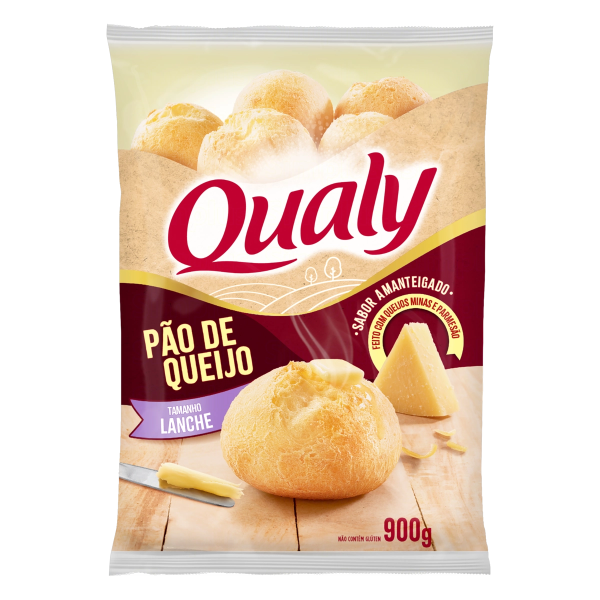 Pão de Queijo Congelado Lanche Amanteigado Qualy Pacote 900g